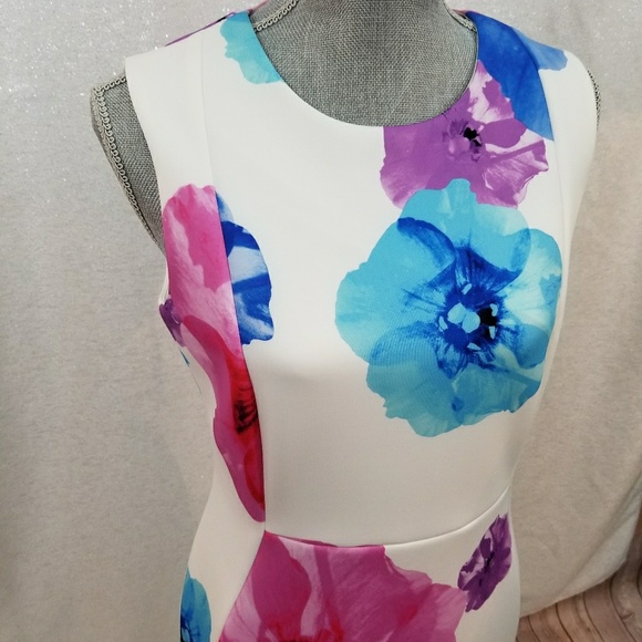NWT Calvin Klein Floral Scuba Sheath Dress - Picture 4 of 8